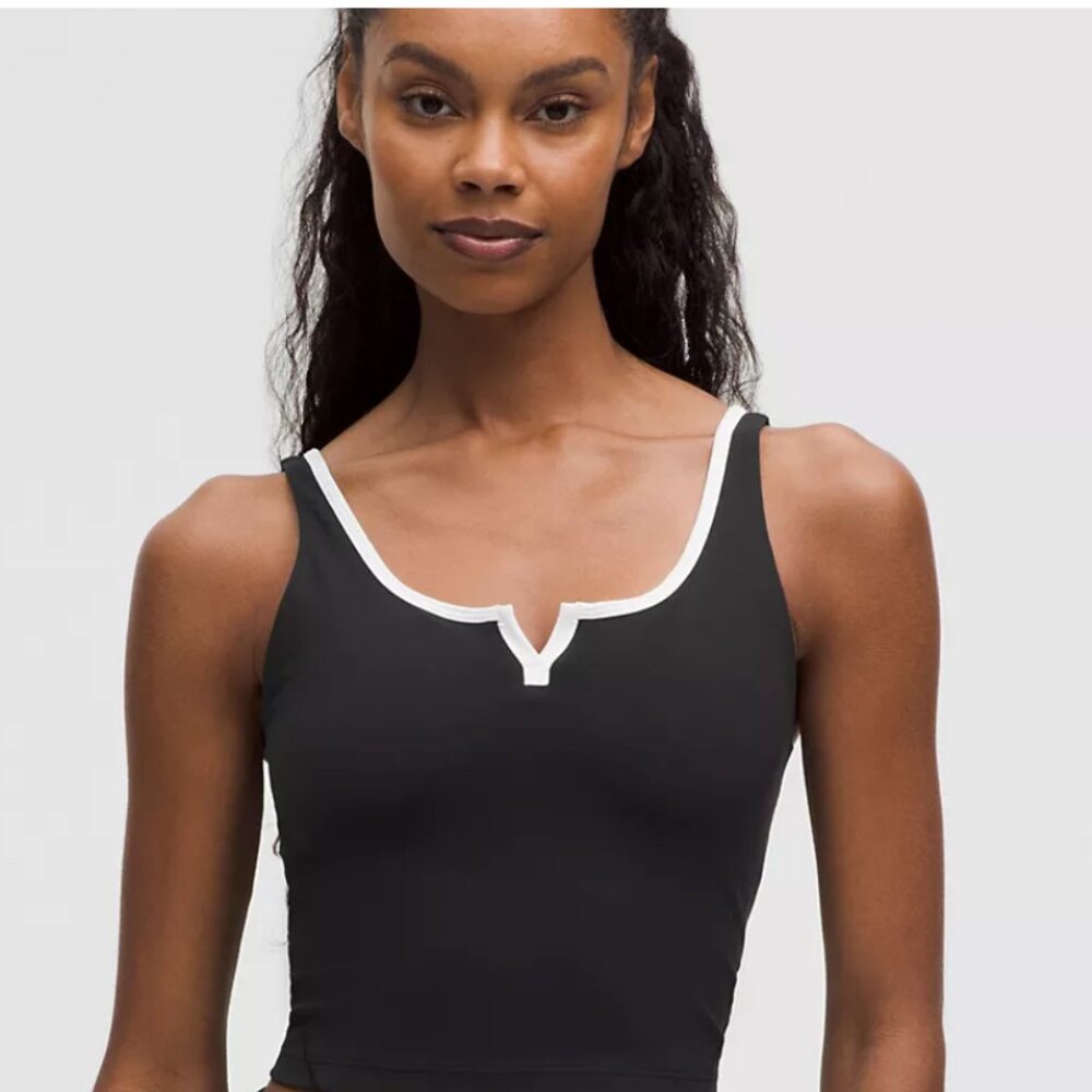 NWT LULULEMON lululemon Align™ Notched-Neck Tank Top BLACK/WHITE